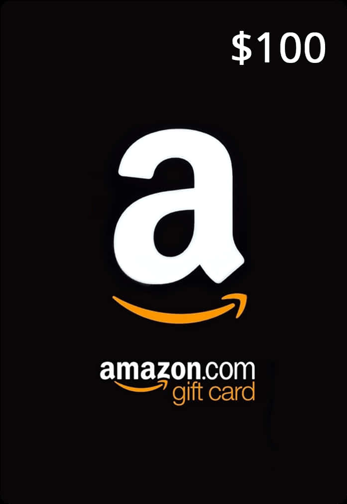 100 Dollar Amazon Gift Card Graphic PNG with transparent background