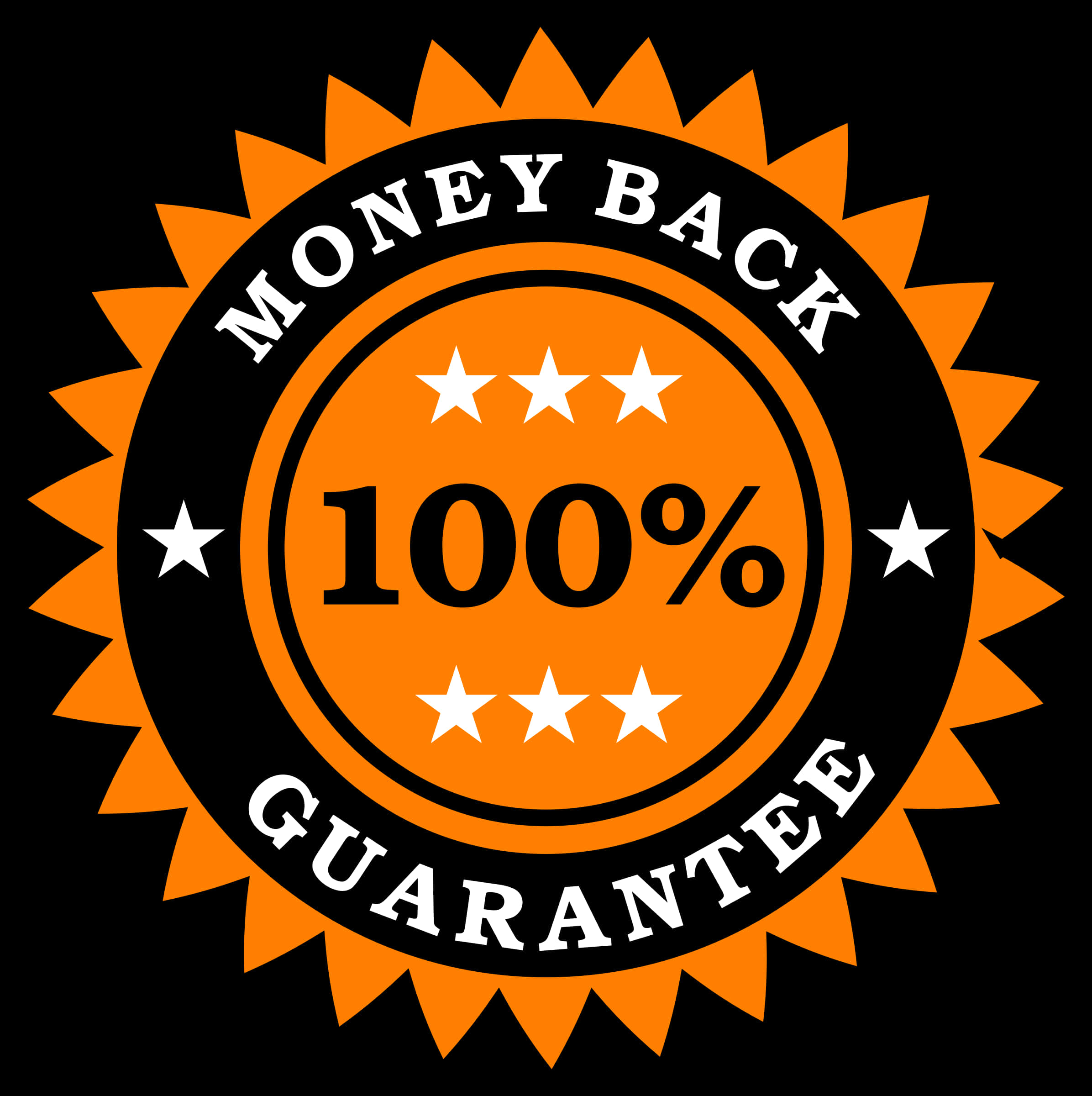 100 Percent Money Back Guarantee Seal PNG with transparent background