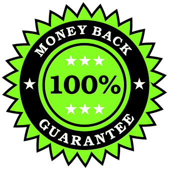 100 Percent Money Back Guarantee Seal PNG with transparent background