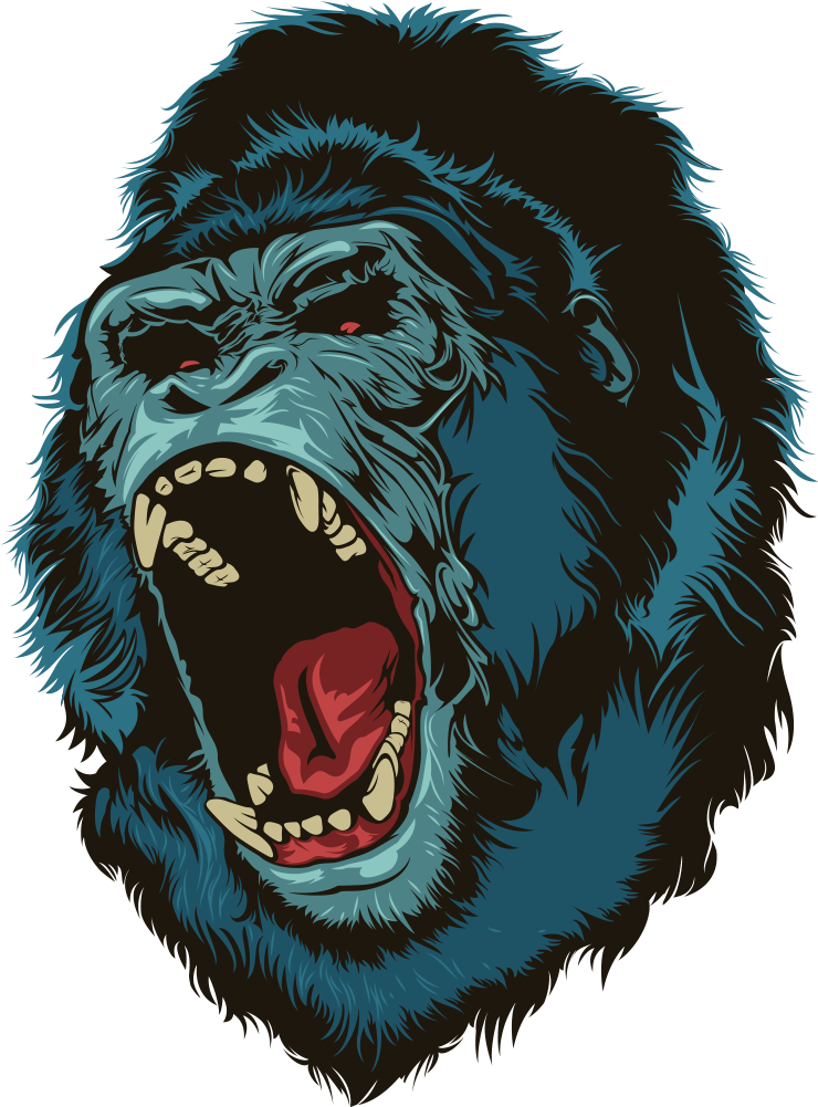 1000 X 1000 - Angry Gorilla Illustration, HD Png Download PNG with transparent background