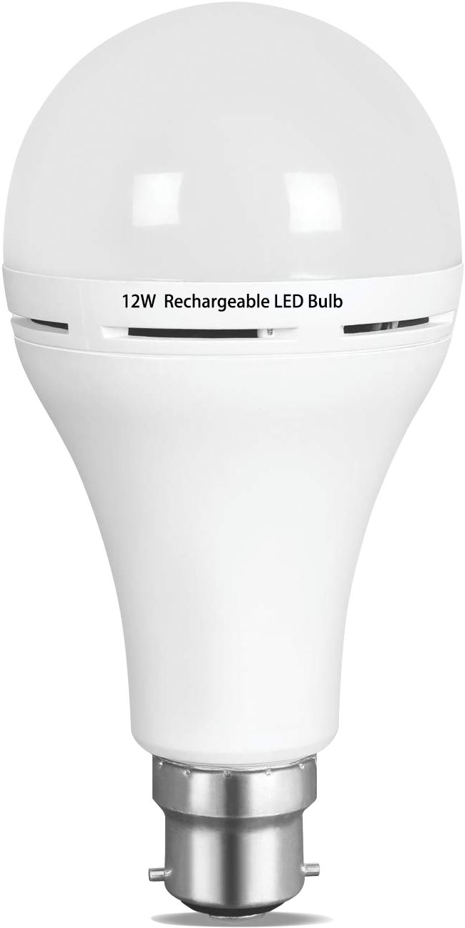 12 W Rechargeable L E D Bulb PNG with transparent background