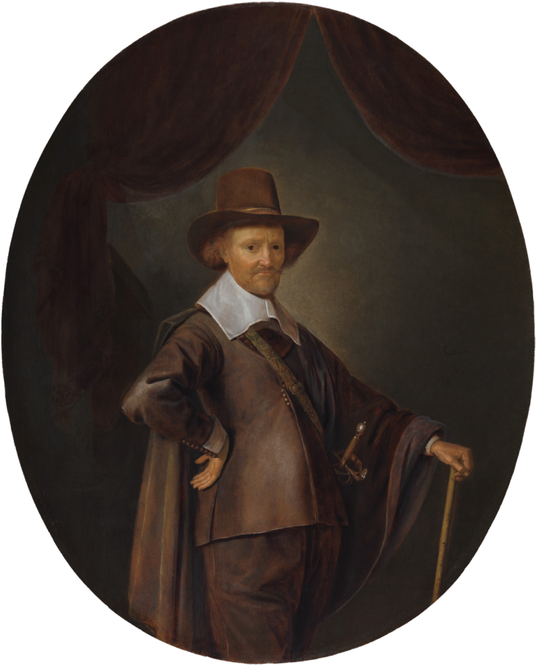 17th Century Gentleman Portrait PNG with transparent background