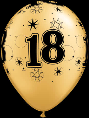 18th Birthday Celebration Gold Balloon