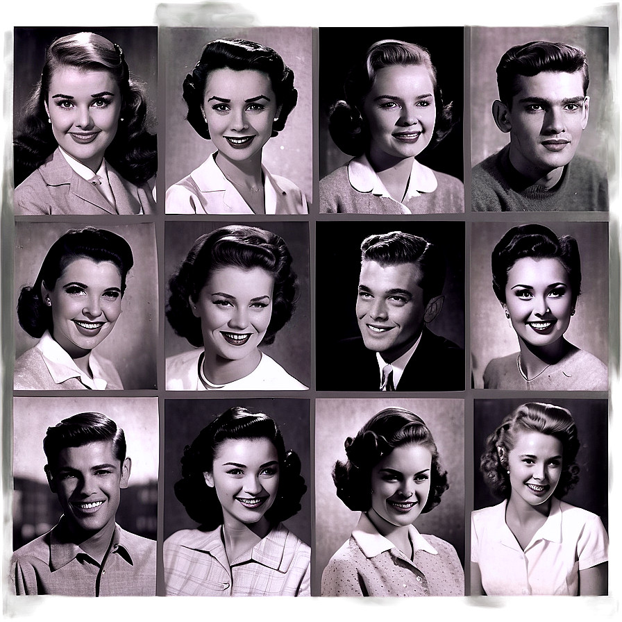 1950s High School Yearbook Photos Png 06242024