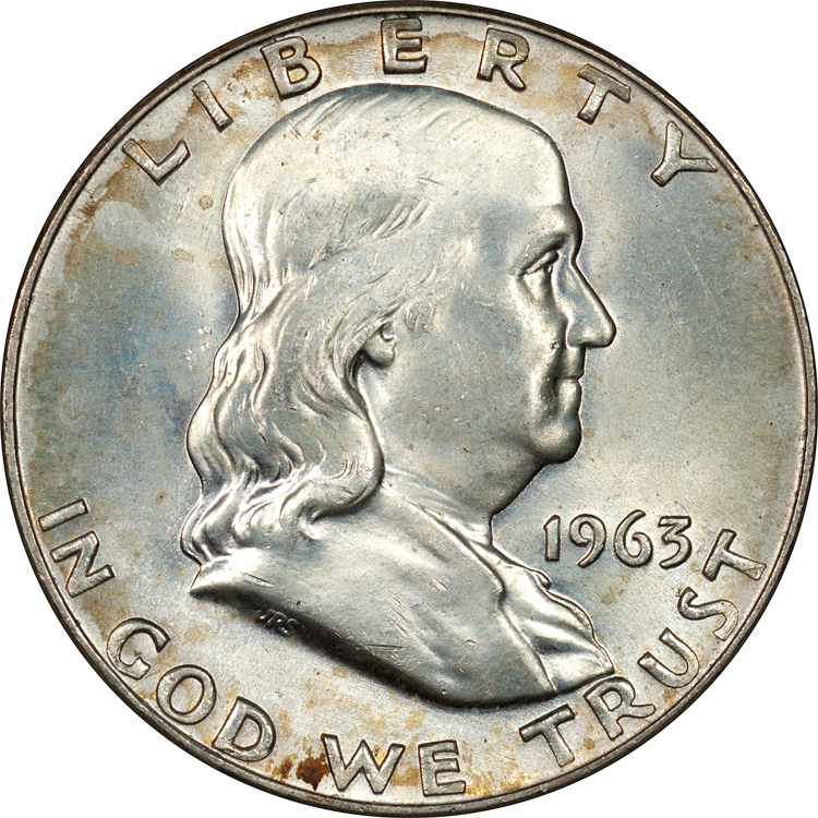 1963 Benjamin Franklin Half Dollar Coin