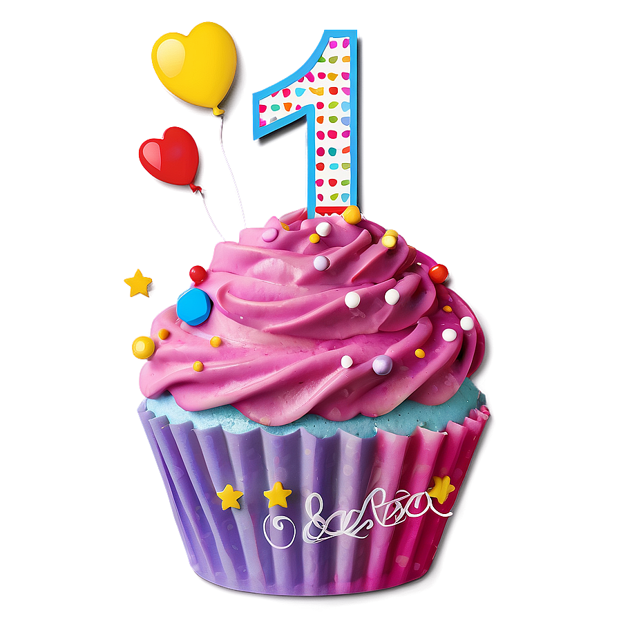 1st Birthday Cupcake Topper Png 06202024