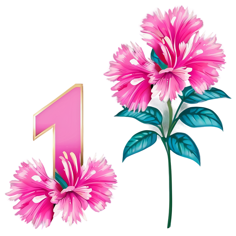 1st Birthday Floral Theme Png 27