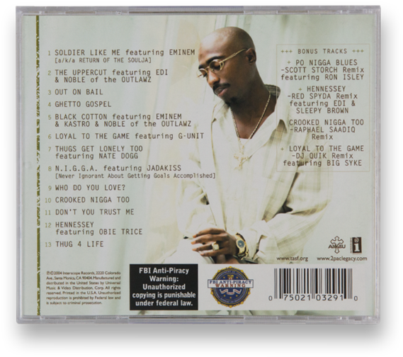 2 Pac Loyaltothe Game Album Back Cover