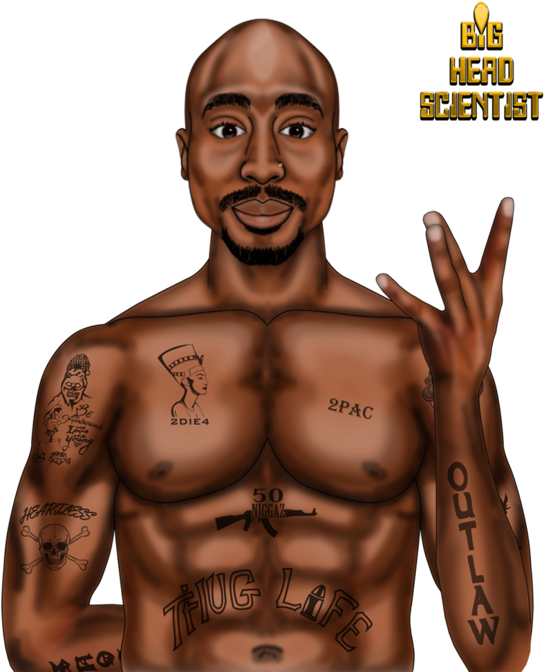 2 Pac Thug Life Tattoo Illustration