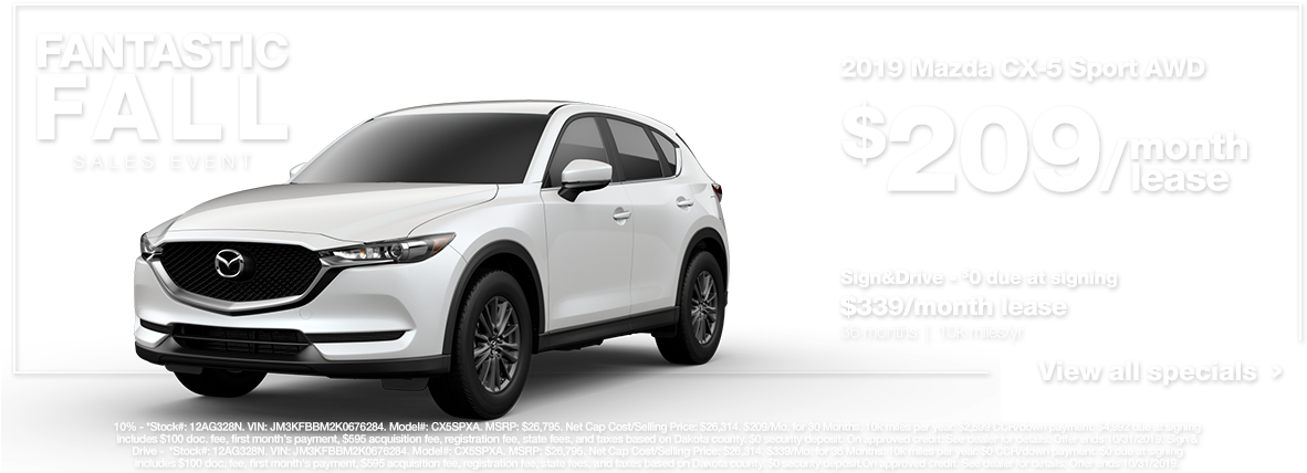 2019 Mazda C X5 Sport A W D Lease Advertisement