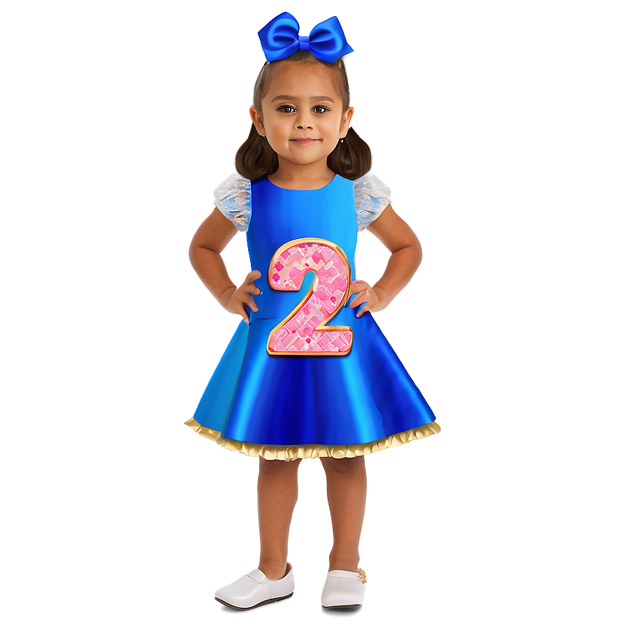 2nd Birthday Girl Dress Png 80