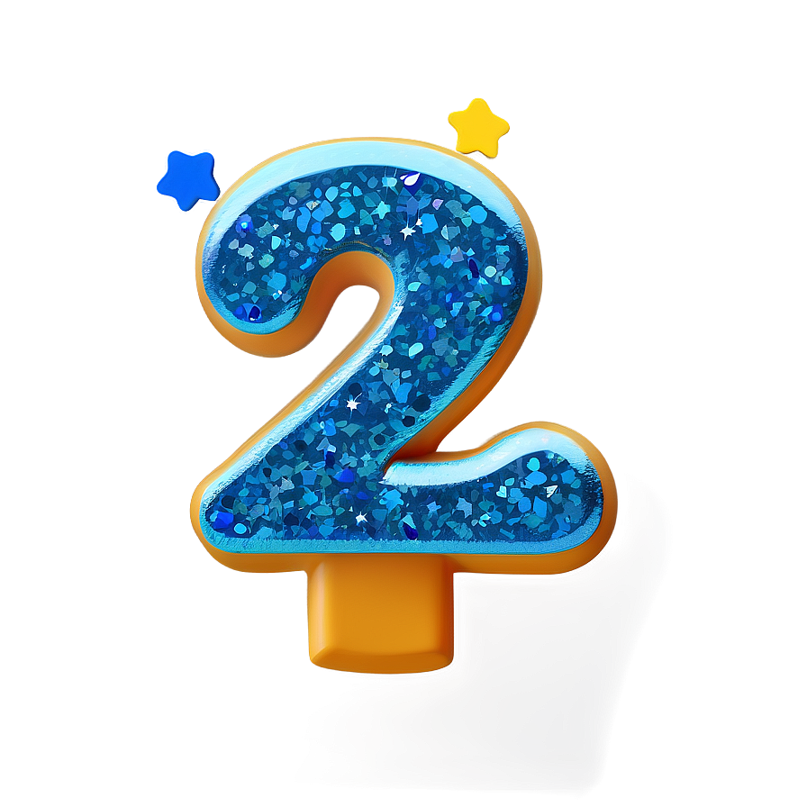 2nd Birthday Glitter Number Png Vmm31