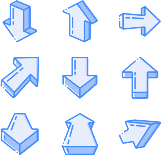 3 D Arrow Icons Set