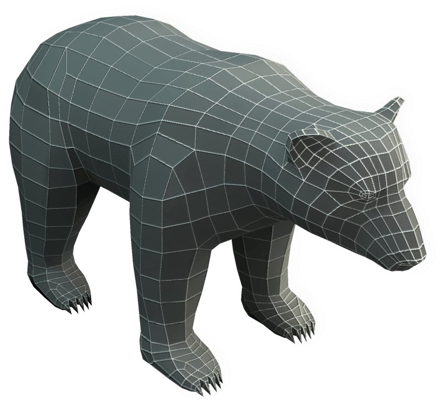 3 D Bear Wireframe Model.png PNG with transparent background