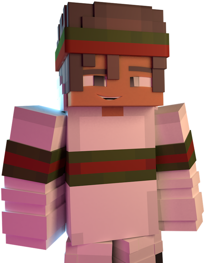 3 D Block Style Character Portrait PNG with transparent background