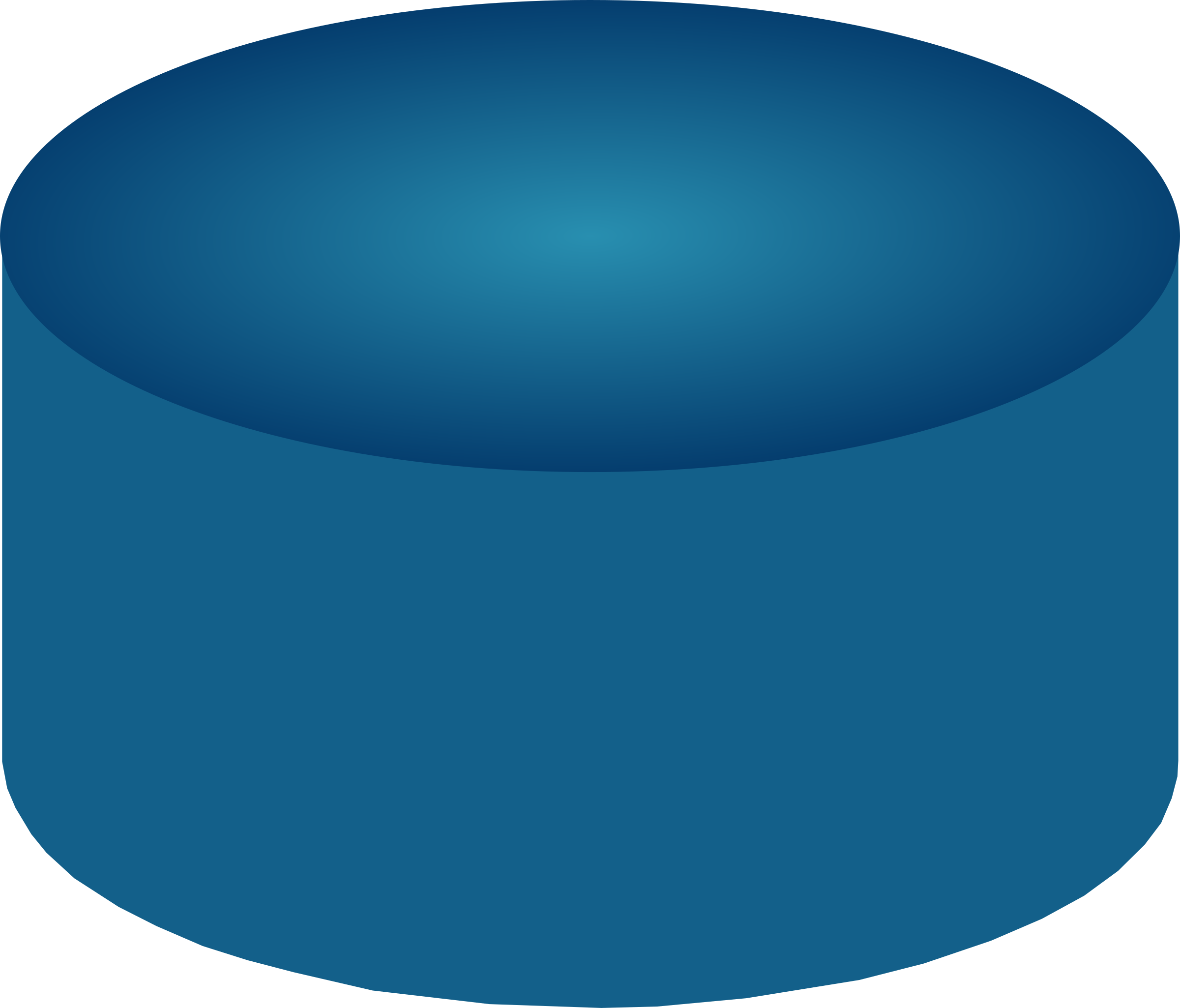 3 D Blue Cylinder Rendering