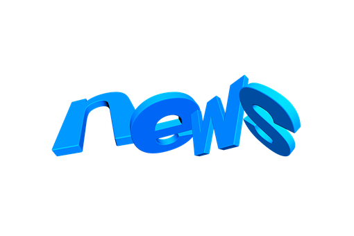 3 D Blue News Logo PNG with transparent background