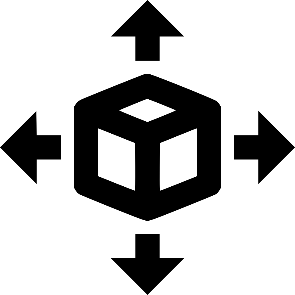 3 D Box Direction Arrows PNG with transparent background