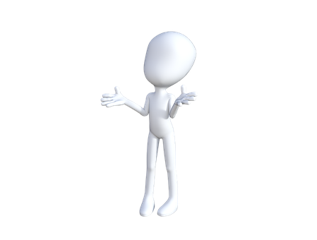 3 D Character Gesturing Black Background