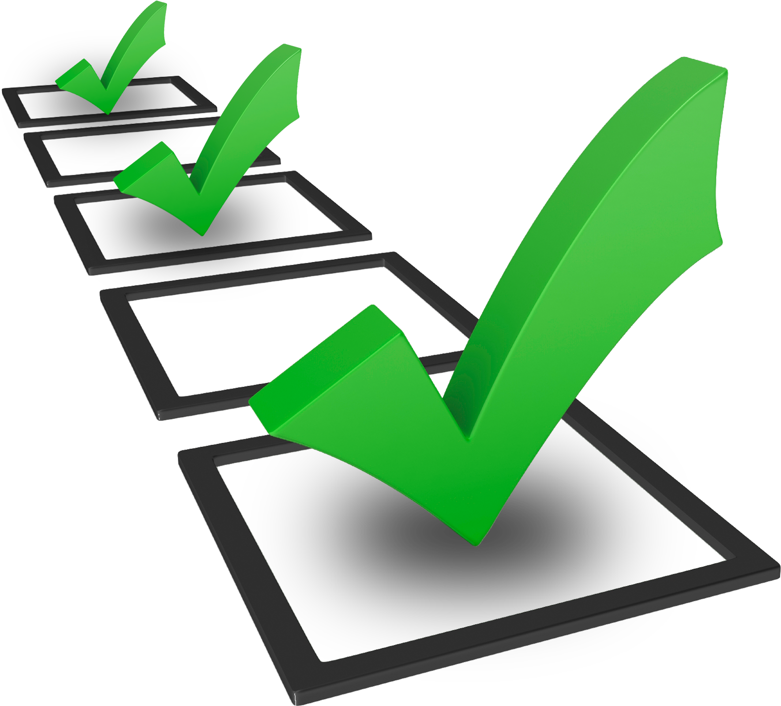 3 D Checklist Completion PNG with transparent background