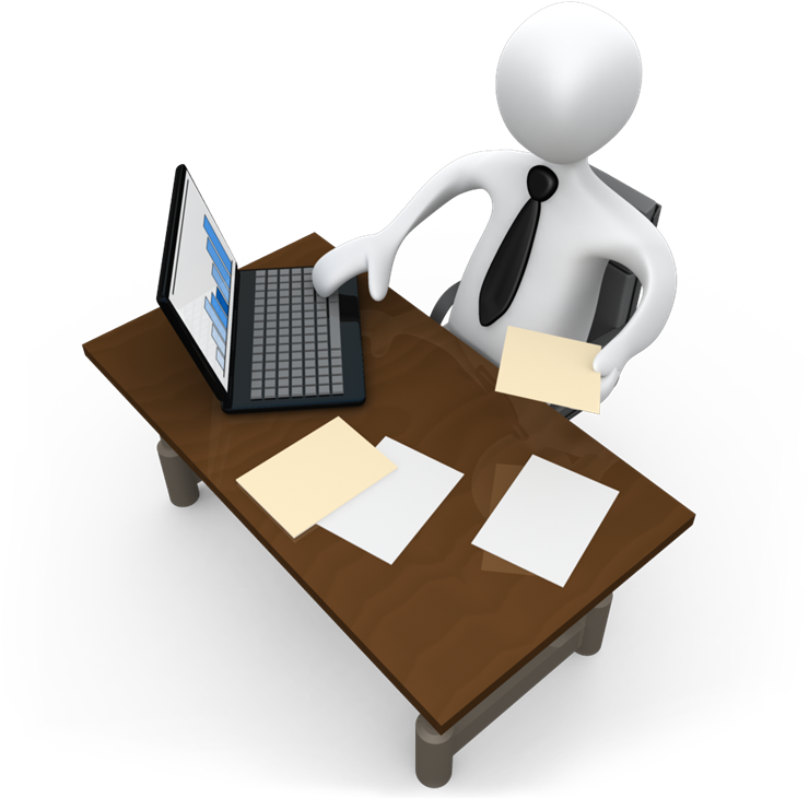 3 D Figure Workingat Desk.png PNG with transparent background