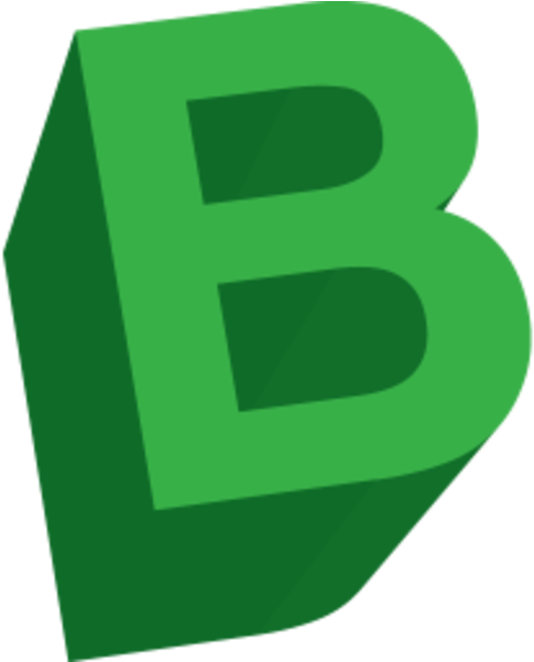 3 D Green Letter B