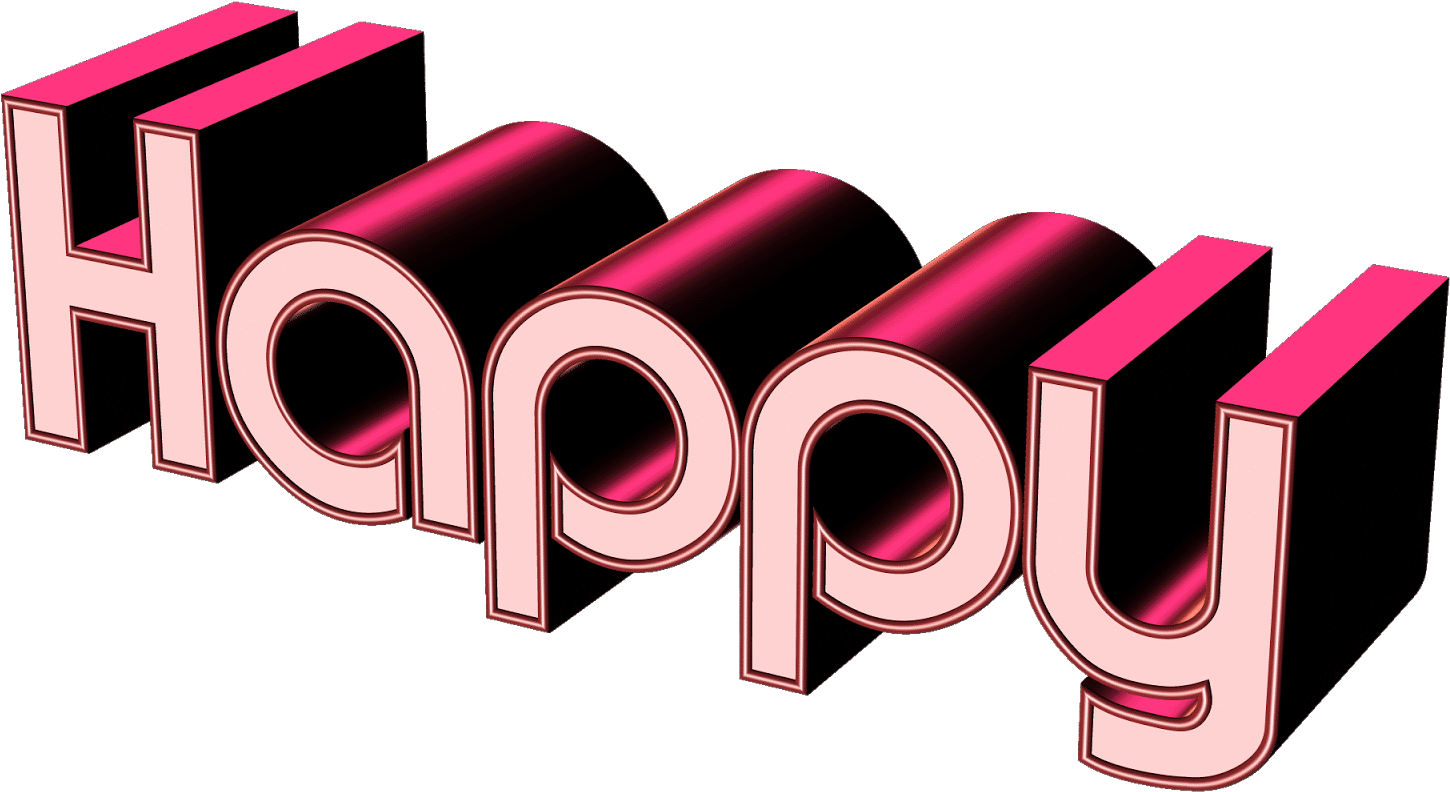 3 D Happy Text Graphic