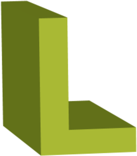 3 D Letter L Greenand Yellow