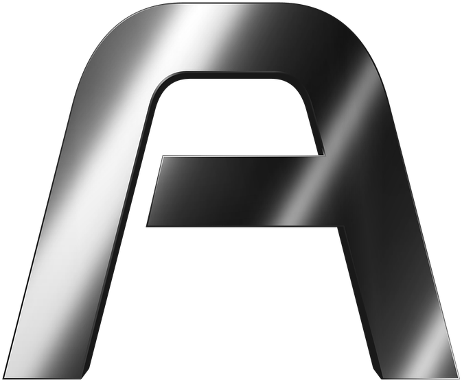 3 D Metallic Letter A