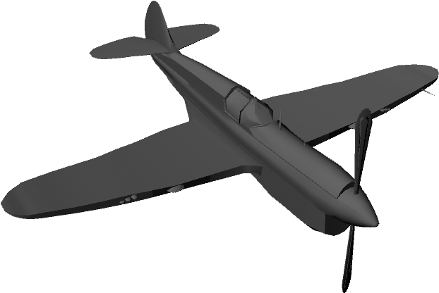 3 D Model Black Airplane