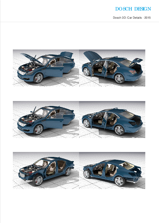 3 D Model Blue Car Details2015