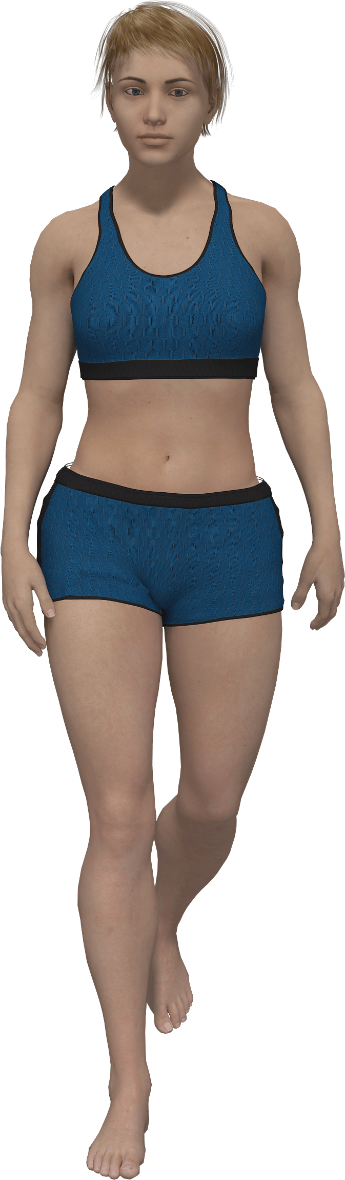 3 D Model Female Athletic Wear PNG with transparent background
