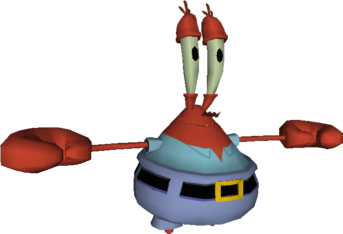 3 D Model Mr Krabs Pose