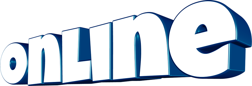 3 D Online Text Graphic PNG with transparent background