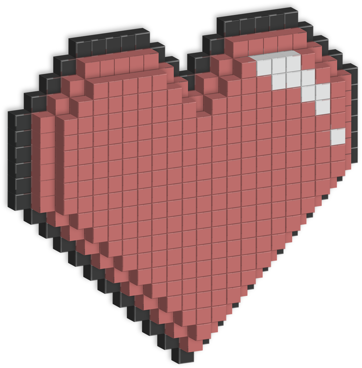 3 D Pixel Heart Graphic