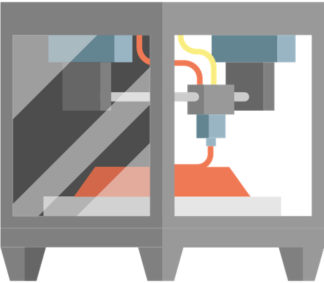 3 D Printing Process Illustration PNG with transparent background