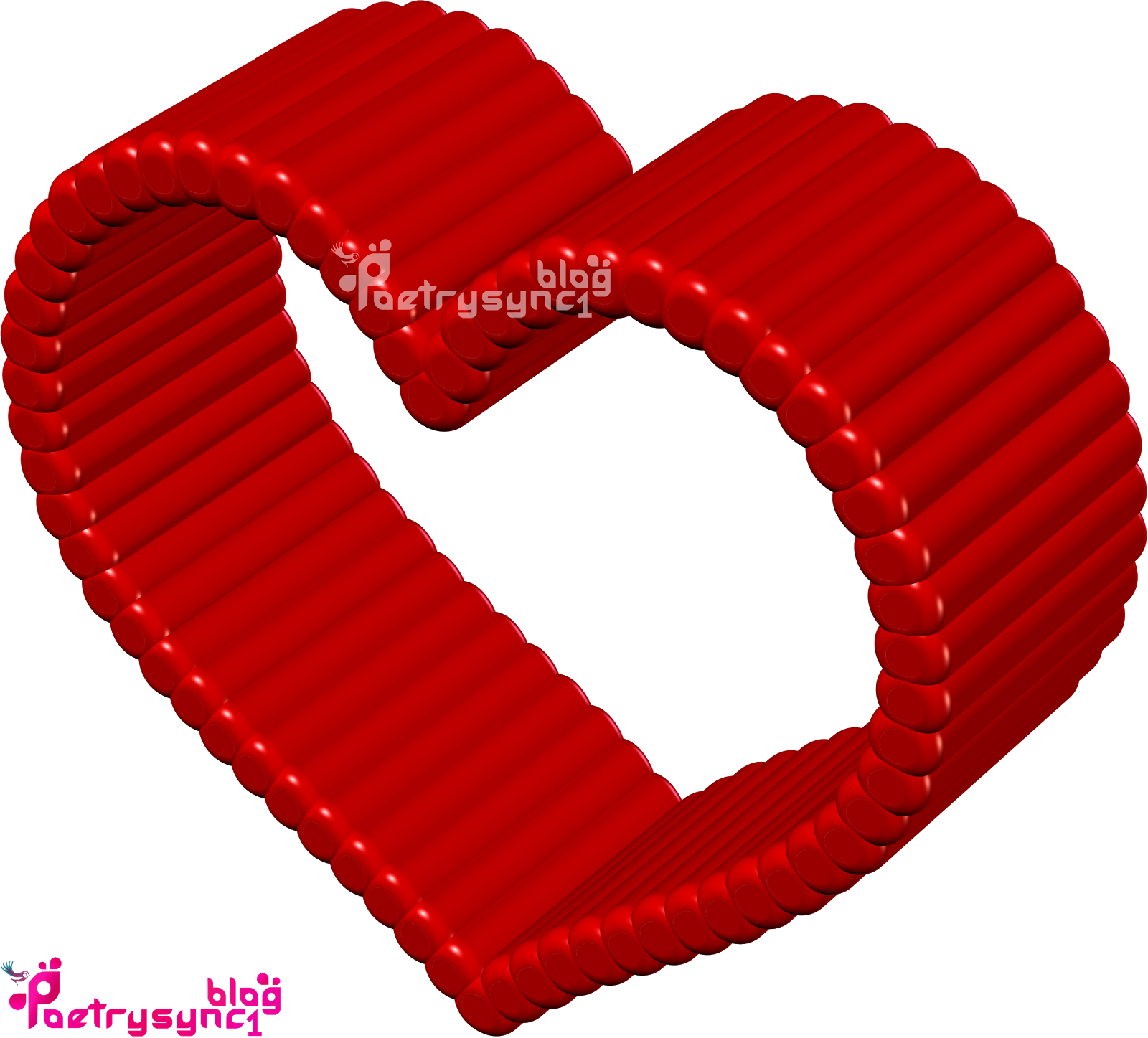 3 D Red Balloon Heart Structure