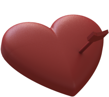 3 D Red Heartwith Arrow