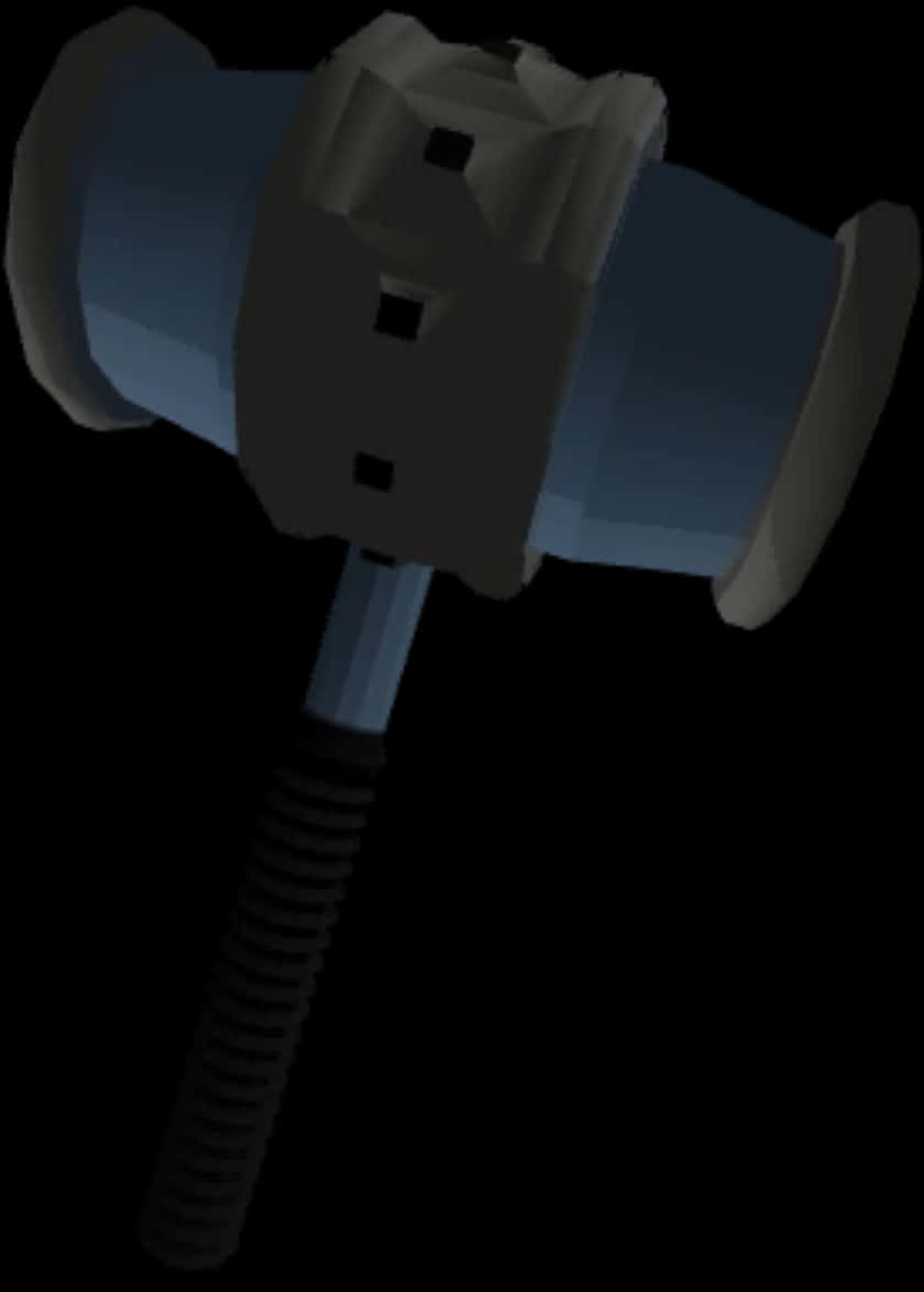3 D Rendered Blue Hammer Dark Background PNG image with a transparent background, free high-resolution download