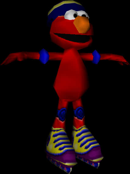 3 D Rendered Elmo Character PNG with transparent background