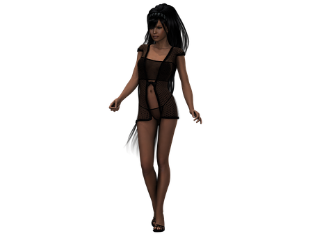 3 D Rendered Female Characterin Lingerie