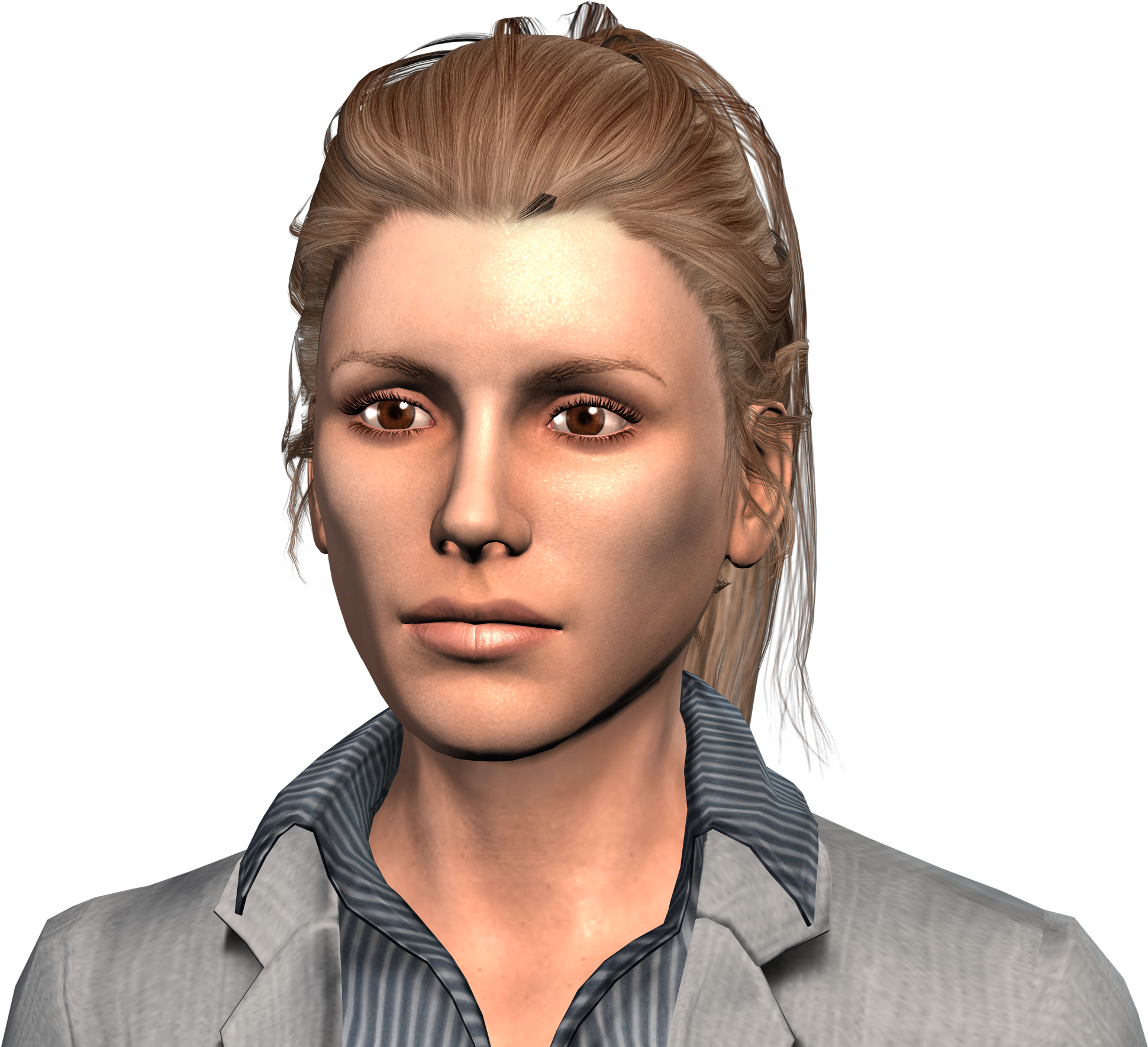 3 D Rendered Female Portrait PNG with transparent background