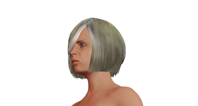 3 D Rendered Female Profilewith Transparent Hair PNG with transparent background