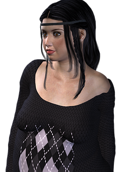 3 D Rendered Portraitofa Woman