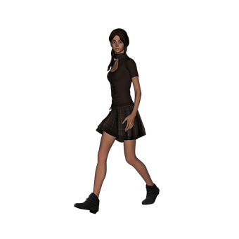 3 D Rendered Walking Girl