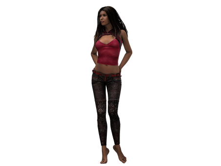 3 D Rendered Womanin Casual Attire