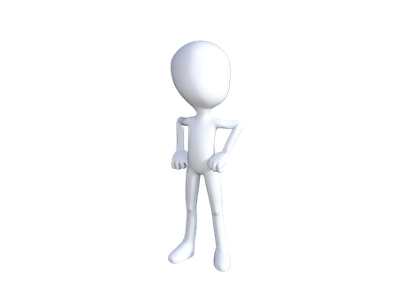 3 D White Figure Standing PNG with transparent background