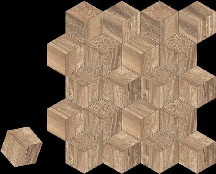 3 D Wood Floor Illusion PNG with transparent background