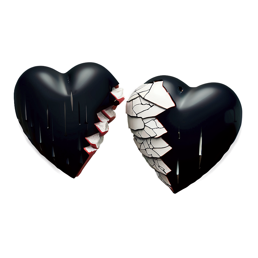 3d Black Broken Heart Png 77