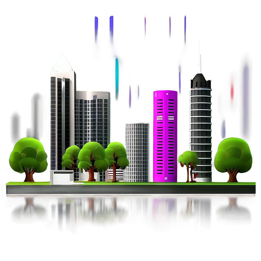 3d Cityscape Design Png Cqf